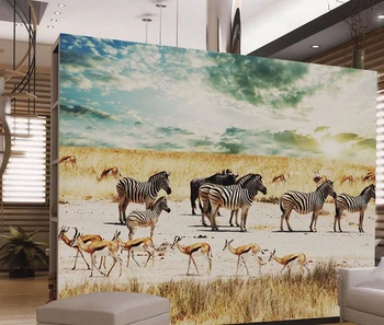 Verbazingwekkend Wilde Dieren Zebra Muur Foto Deur Muurschildering Woonkamer Behang QD-32