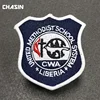 custom heat press school uniform logo embroidery merrow patches