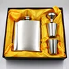 Whisky Stainless Steel Hip Flask Gift Set With Two Shot Glasses And One Funnel for Man