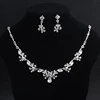 Nigerian silver zircon crystal necklace wedding jewelry sets bridal