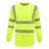 High Visibility Long Sleeve Shirt Yellow Safety Polo Shirt With Reflective Stripes Hi Vis Construction Workwear