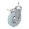 5 inch threaded stem rubber caster wheels with brake