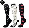 Custom Knee high Casual Sports Medical Running Heart Long Travel Nurses Colorful Musical Note Cycling Compression Socks