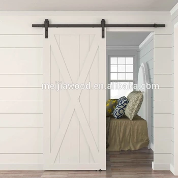 Automatic Wooden Slab Barn Door With Sliding Solid Door Hardware