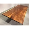 No defects South American walnut slab straight edge walnut dining table