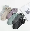 Fashion new pure cotton pearl pile gold silk woman socks