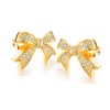 2019 Vintage earring antique tie shape earing for women,pink ribbon gemstone earring stud