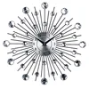33CM Crystal Diamond 3D Wall Clock Metal Art Clock Luxury Modern Home Art Watch