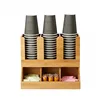 Bamboo Clip on Cup Holder Hanging Shelf Small Bedside Table