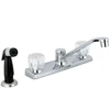 upc 7-11/16-Inch Spout Reach Columbia 8-Inch Kitchen Faucet with Side Sprayer, Polished Chrome