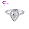 Beautiful Pear Cut Stone Platinum Setting Synthetic Moissanite Diamond Engagement Ring