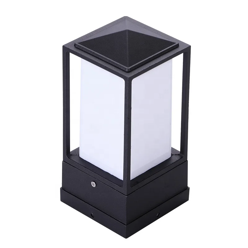 Modern Decorative Outdoor Square Led Gate Post Wall Pillar Light Waterproof For Parks Gardens Fence