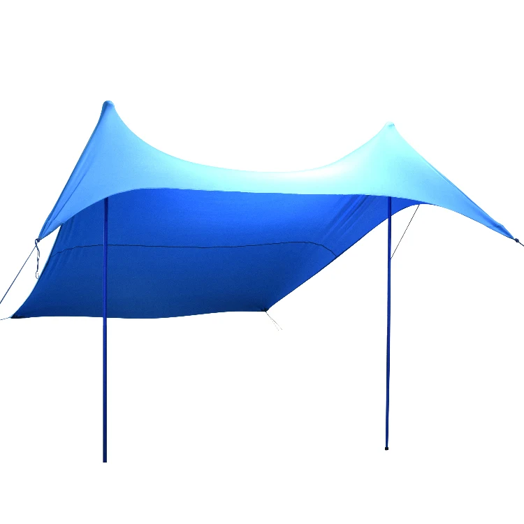 Uv50 Sunshade Lycra Stretch Sun Beach Tent With Poles Sand Bags Anchor