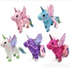 2019 New Design Factory direct Cute Unicorn Leash Flying Horse Figurine Walking Singing Electric Dragon Horse Plush Toy