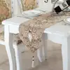 wholesale luxury persian flower jacquard embroidery hand beaded wedding decorative macrame long table runner