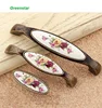 Beautiful flower design and handpainted Vintage Ceramic Furniture Handles Flower elegance Cupboard Wardrobe Drawer Closet Pull