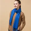 2019 New arrival Autumn Winter Pure Color royal blue wool scarf