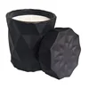 Matte Black Ceramic Container Frosted Candle Jar With Lid