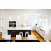 White High gloss lacquer kitchen cabinet design with white quartz countertop