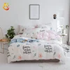 Factory direct sale fresh style high density pure cotton 4pcs quantity flat sheet fitted sheet bedding set