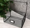 Wall Hanging Storage Basket Vegetable Fruit Bread Storage Box, Multi-Layer Metal Sundries Shelf Bathroom Shelf,Black