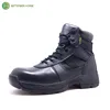 Black full grain leather waterproof Police Military Boots Army Desert Security