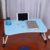 Portable Wood Foldable Laptop Table Computer Study Stand Breakfast Serving Bed Tray&Cup Holder on bed for children