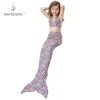 2019 hot little girl swimsuit pure mermaid tail for swimming three-piece swimwear cute bikini