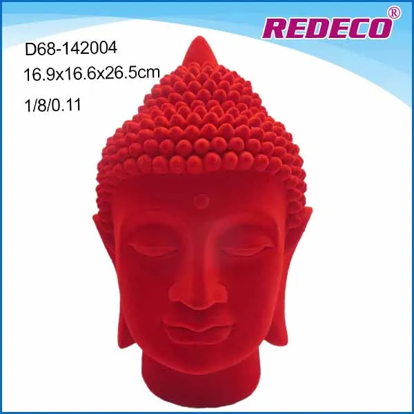 red resin laughing buddha