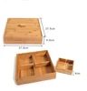 Eco-friendly Bamboo Snacks and Nut Fruit Storage Box Contains Four Separate Small Boxes With Moveable Lid