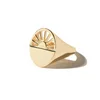 2019 Newest Jewelry Delicate 14K/18K Gold Plated Dainty Sun Circular Signet Coin Sunrise Ring for Man