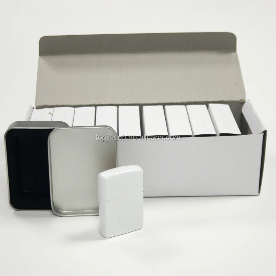 High Quality Wholesale Oil Filled White Metal Blank Sublimation Lighter