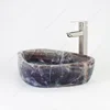 Luxury Table Top Natural Amethyst Stone Cabinet Vessel Sink Bowl