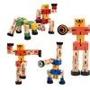 Magic Transform Car Shape-Shifting Autobots Distortion Toys Deformation Diy Robot Wooden Toy Car