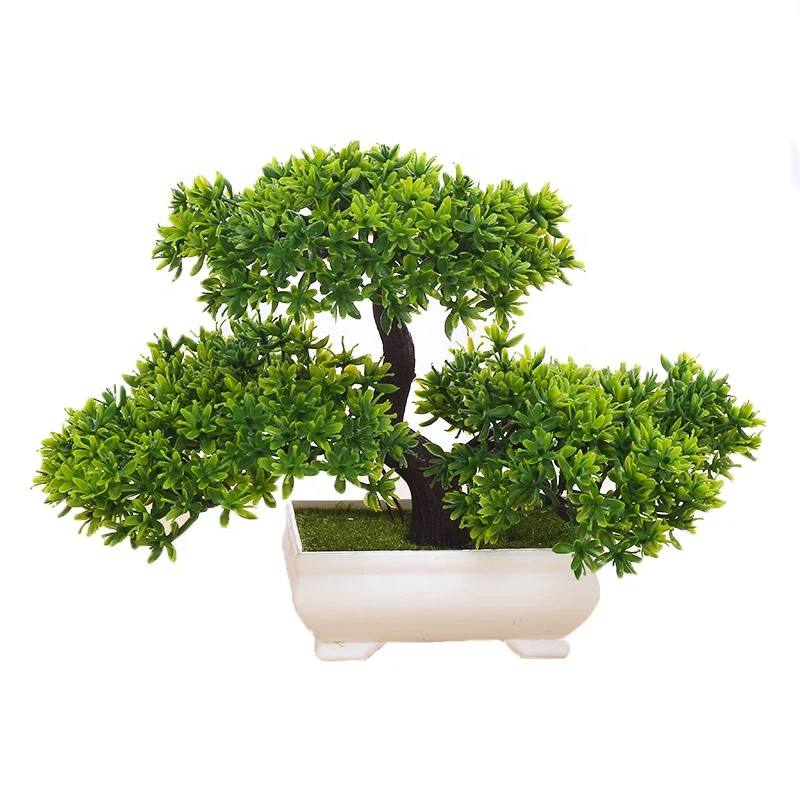 V-3045 Bonsai Ağacı Bitkiler Vazo ile Yapay çam ağacı Kapalı Dekorasyon için