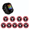 Artom restaurant cafe service waiter call system Smart wireless wrist watch pager receiver with 10 call buttons waterproof