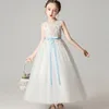Appliques Flower Girls Wedding Dress Kids Party Long Gown Princess Dress Pageant clothing