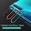 Tempered Glass On For Huawei P30 P20 Pro Glass For Huawei P30 Screen Protector Glass Metal Camera Lens Protective Ring Case