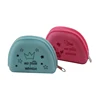 children promotion mini animal printing rubber coin bag pouch purse smart silicone wallet with zipper
