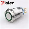19mm ring illuminated aluminum spring return push button switch pcb