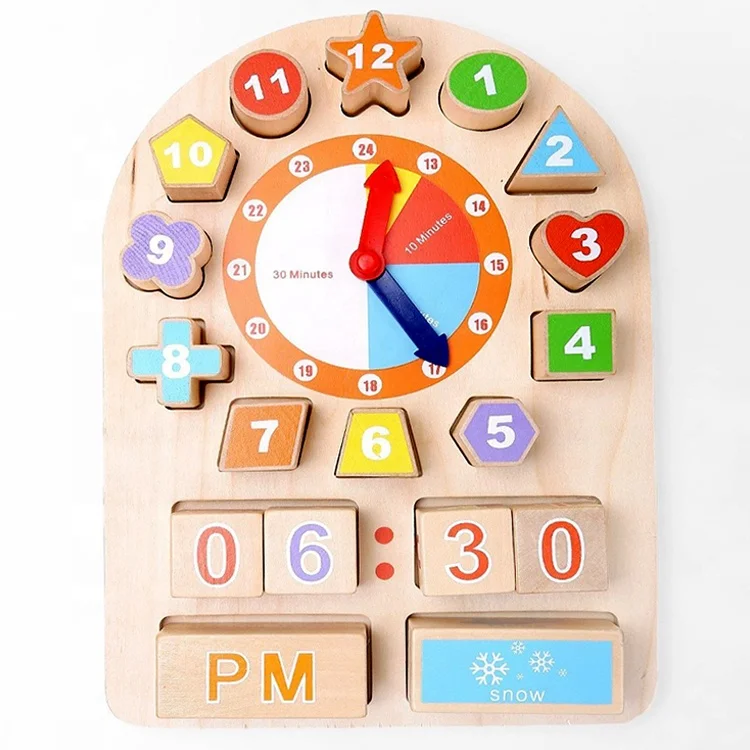 1 Piece Kids DIY Clock Learning Education Toys Jigsaw Puzzle Game for KIDji 