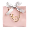 Wholesale custom designer pink gift bag with ribbon handles