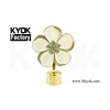 KYOK China supplier 2019 wholesale decorative metal curtain rod cap window twist single pole curtain rod finials