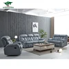 Custom sofa set 5 seater with recliner china, electric reclining luxury Italian recliner sofa set with lounge