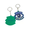 Custom logo eye shape soft PVC rubber key holders key chains