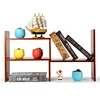 Adjustable Red Bamboo Desktop Bookshelf Countertop Bookcase
