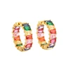 Wholesale Modern Design Round Copper Rainbow Ring Zircon Multi-colored Rainbow Ring