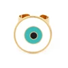 High Quality Low Moq Big Evil Blue Eye Ring Popular Alloy Gold Party Ring For Women