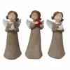custom hand made Christmas home decoration brown sleep carry pigeon polyresin small angel gifts crafts