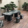 New Design Nine Dragon Marble Natural Stone Table And Chair Set For Garden Home Decoration